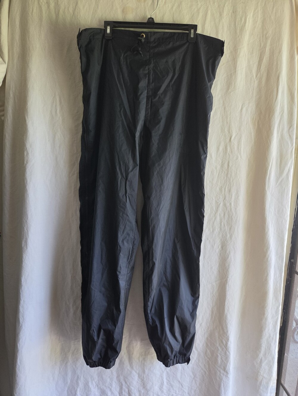 Vintage REI Gore-Tex Rain Pants Mens Large Black Nylon Windbreaker Adjustable